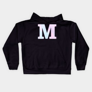 The Letter M Blue and Pink Marble Design Kids Hoodie